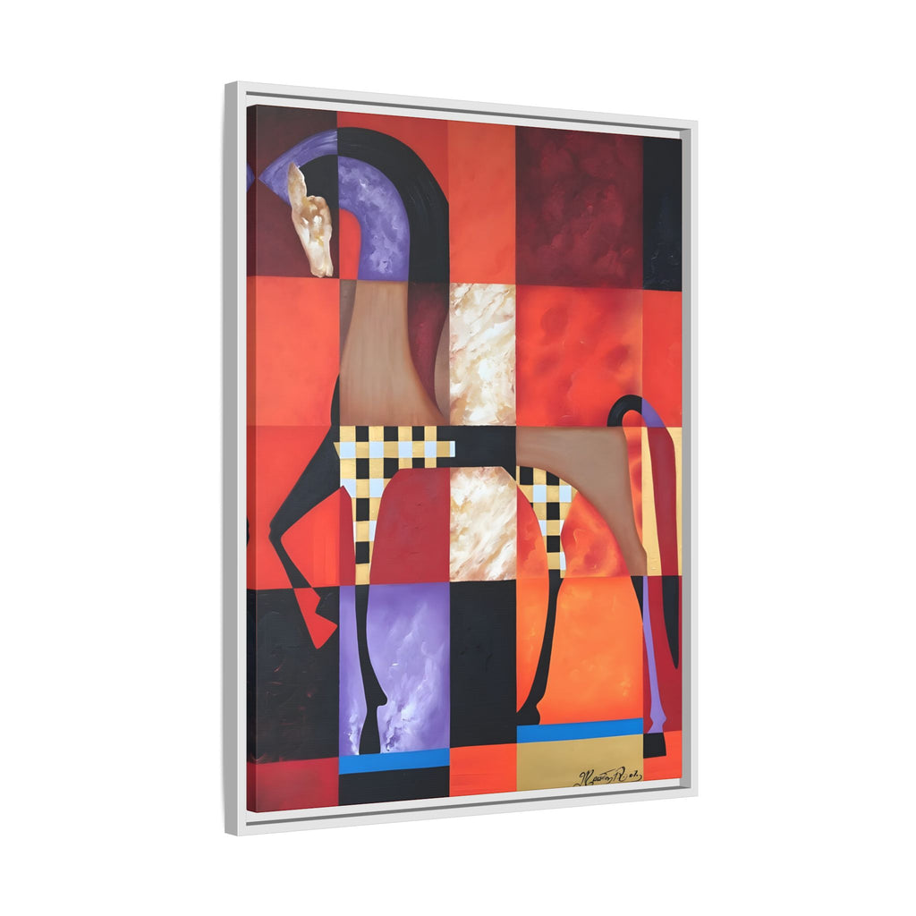 Abstract Geometric Horse Matte Canvas Framed Print