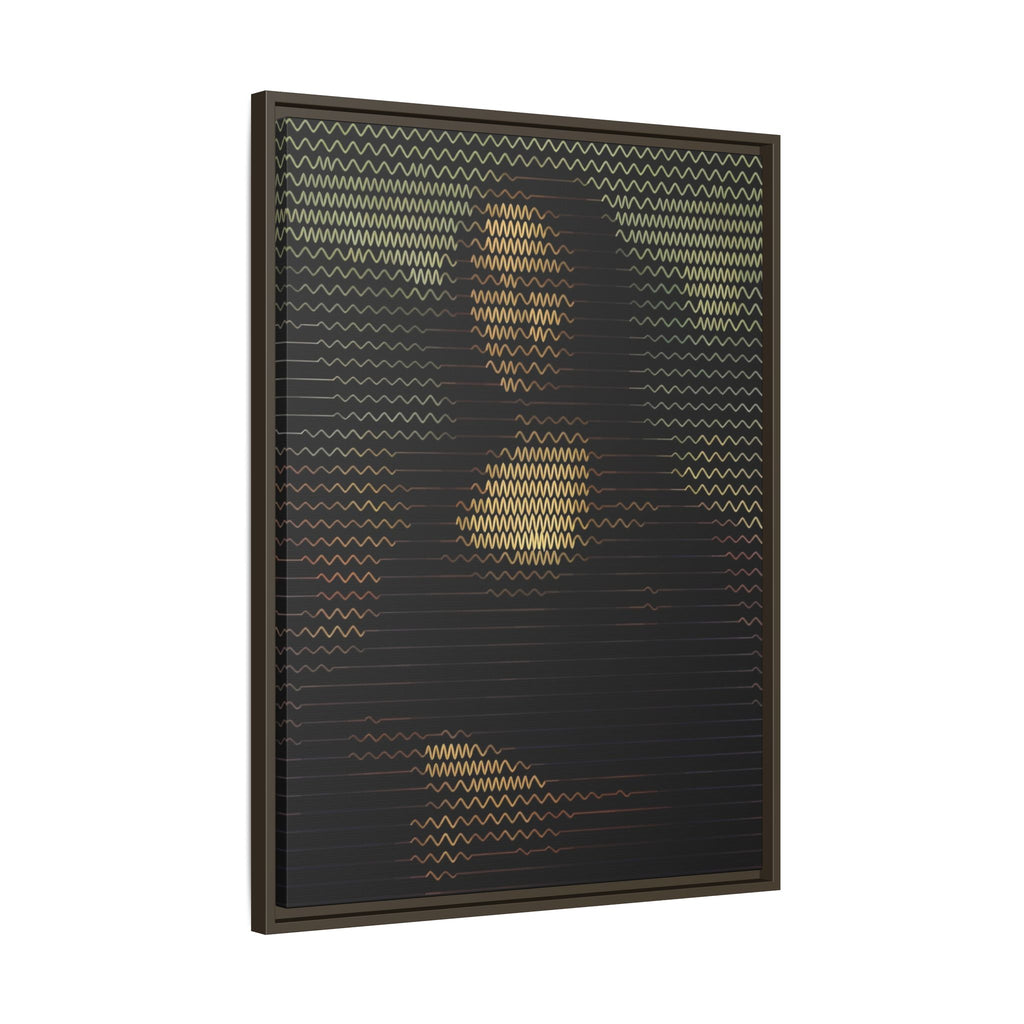 Framed Matte Canvas Art - Wavy Mosaic Mona Lisa Print