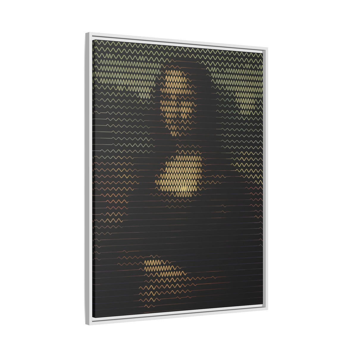 Framed Matte Canvas Art - Wavy Mosaic Mona Lisa Print