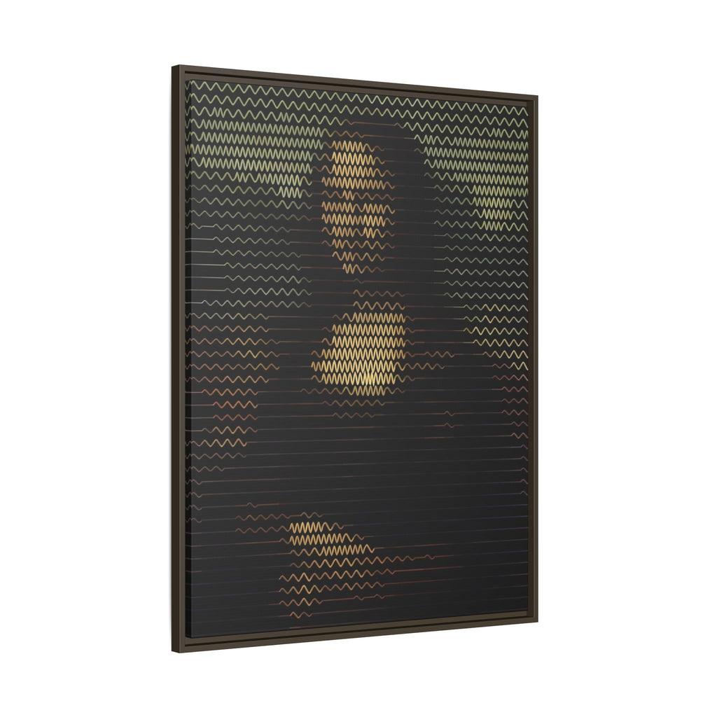 Framed Matte Canvas Art - Wavy Mosaic Mona Lisa Print
