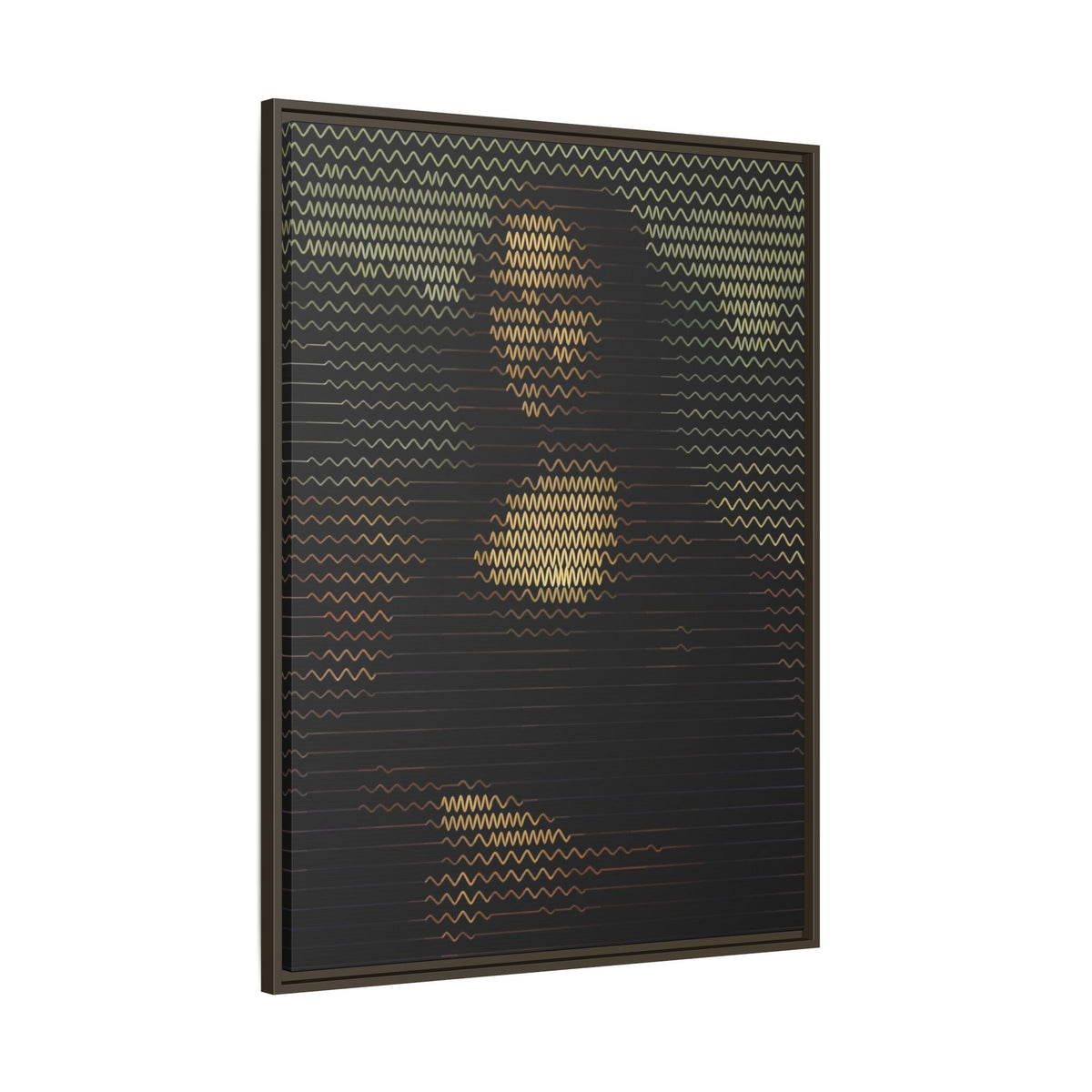 Framed Matte Canvas Art - Wavy Mosaic Mona Lisa Print