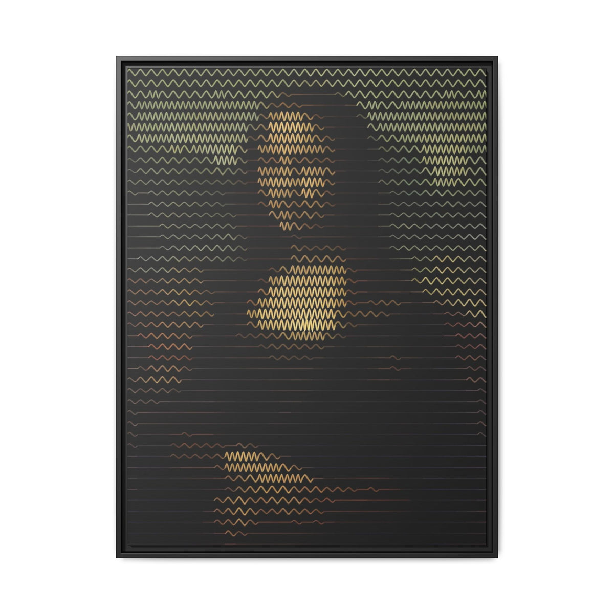 Framed Matte Canvas Art - Wavy Mosaic Mona Lisa Print
