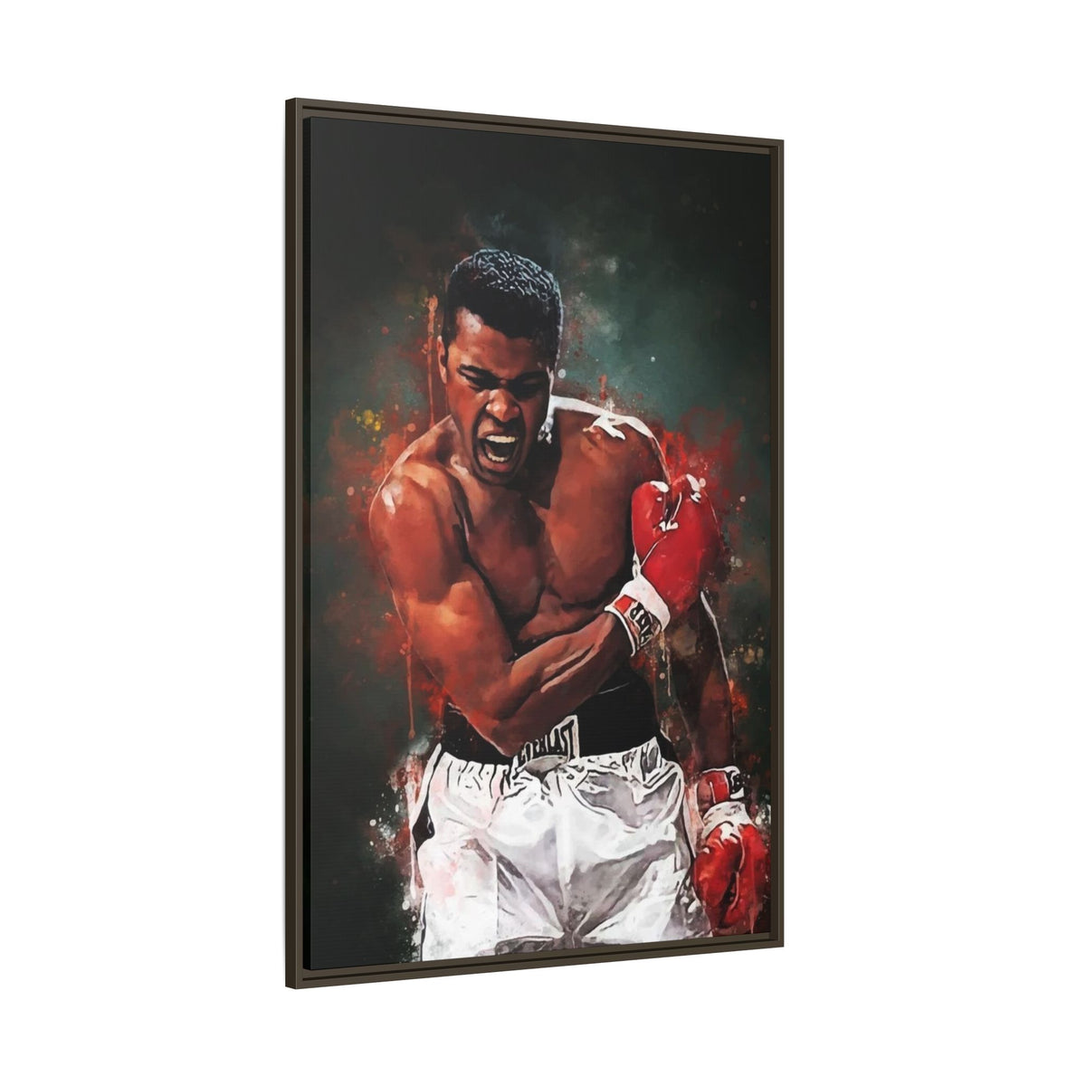 Framed Boxing Canvas Art — Dynamic Fighter Portrait