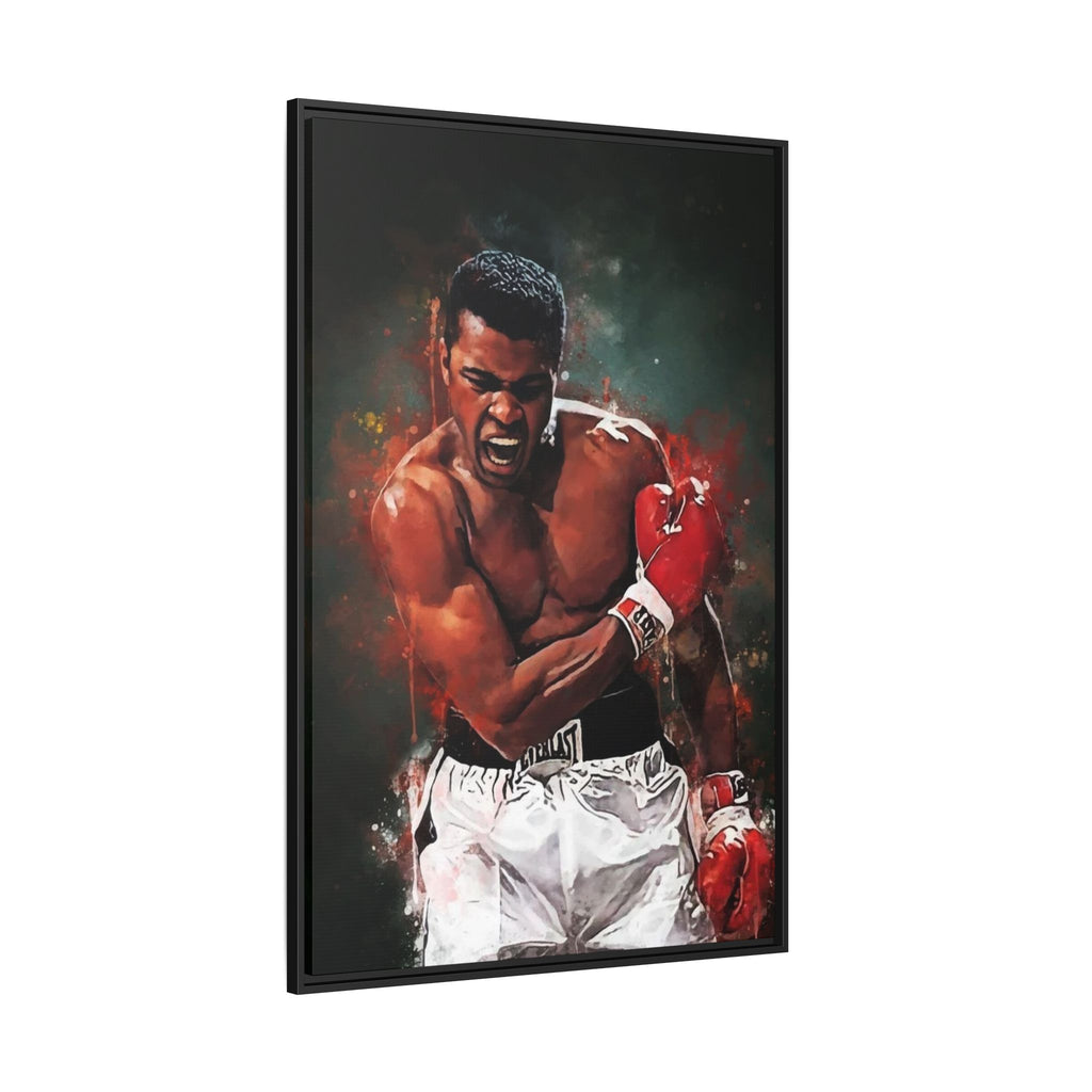 Framed Boxing Canvas Art — Dynamic Fighter Portrait