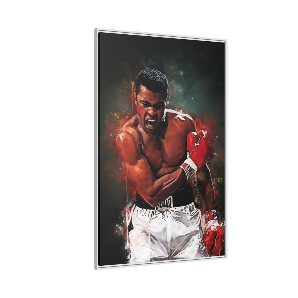 Framed Boxing Canvas Art — Dynamic Fighter Portrait