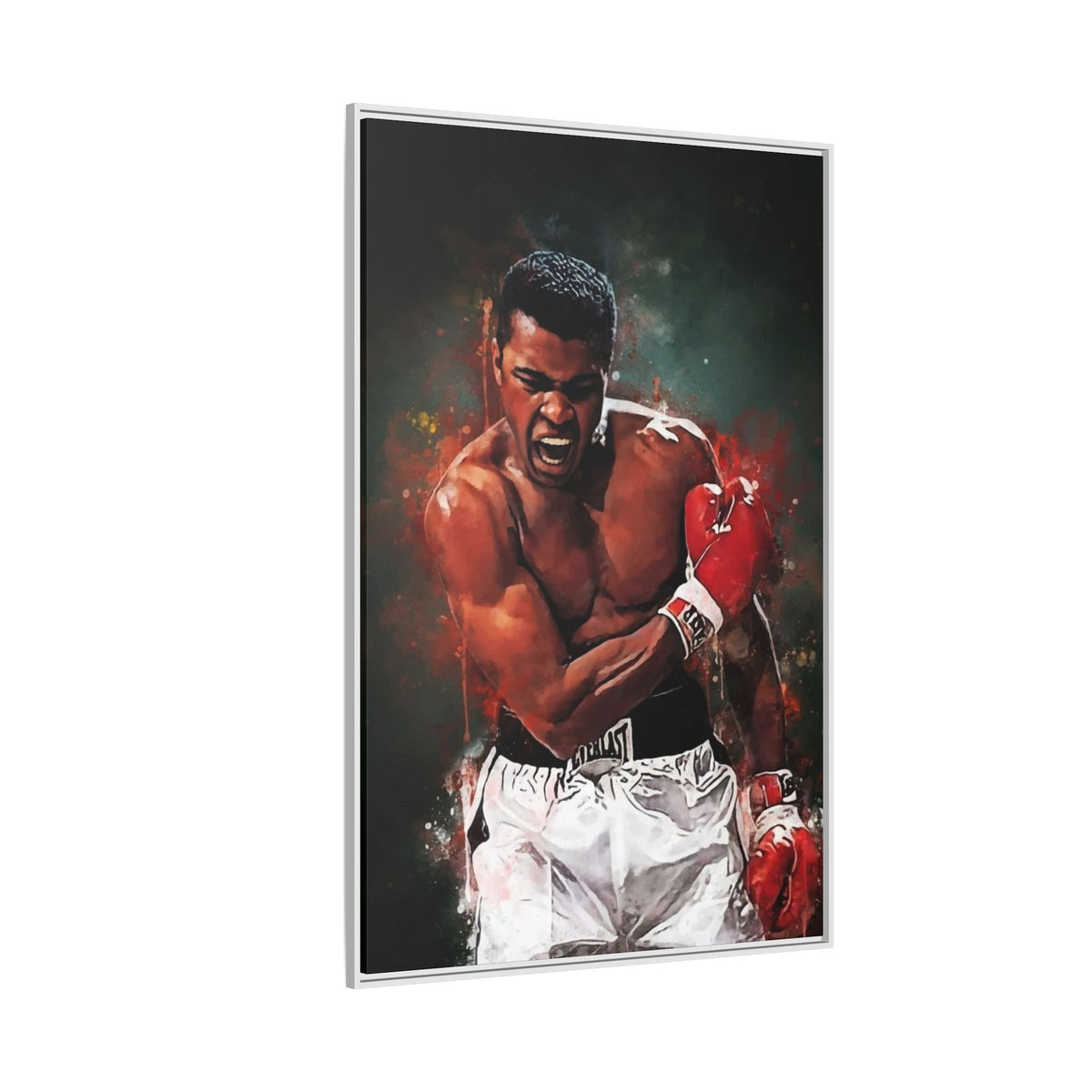 Framed Boxing Canvas Art — Dynamic Fighter Portrait