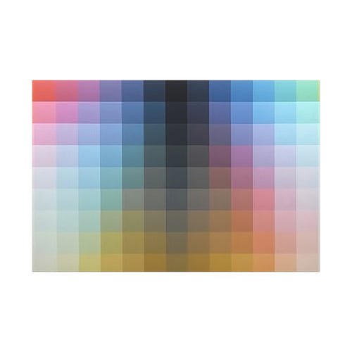 Abstract Color Grid Matte Canvas Print — Pixelated Rainbow Wall Art