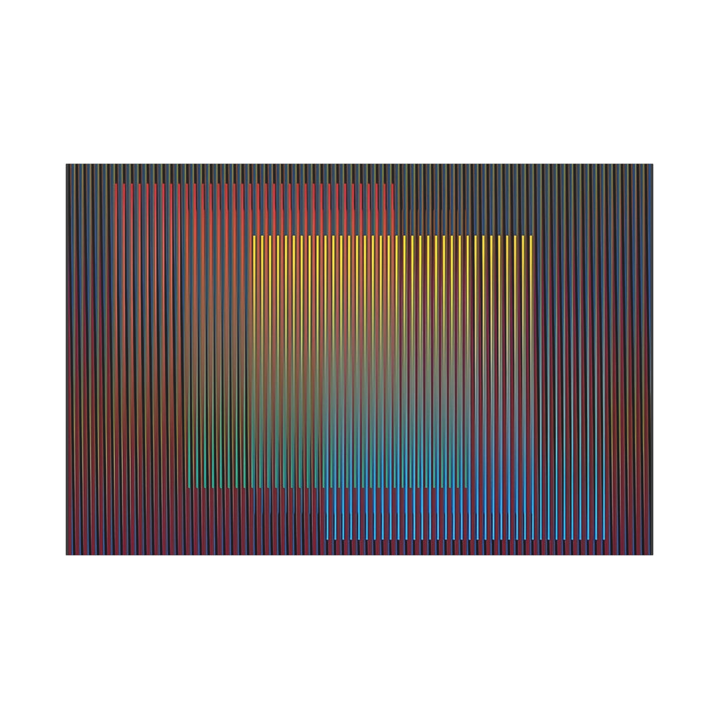 Abstract Geometric Matte Canvas Print — Layered Color Gradient Wall Art
