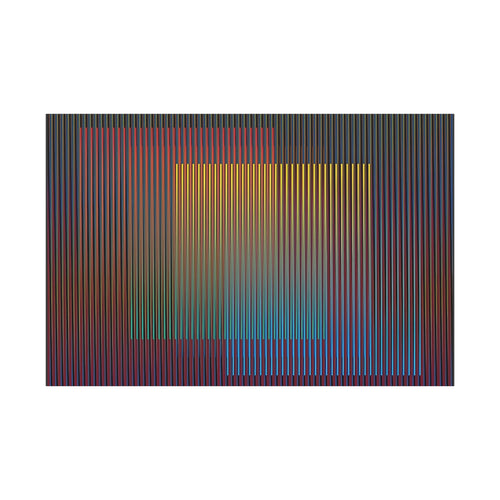 Abstract Geometric Matte Canvas Print — Layered Color Gradient Wall Art