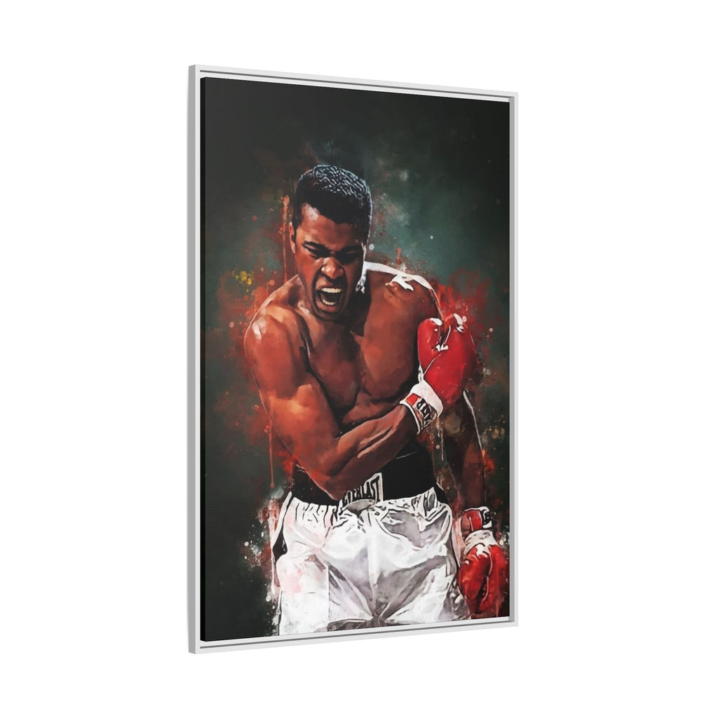 Framed Boxing Canvas Art — Dynamic Fighter Portrait