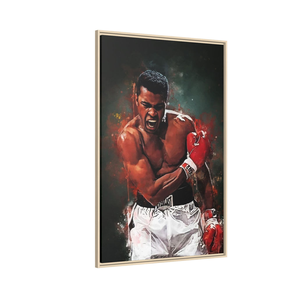 Framed Boxing Canvas Art — Dynamic Fighter Portrait