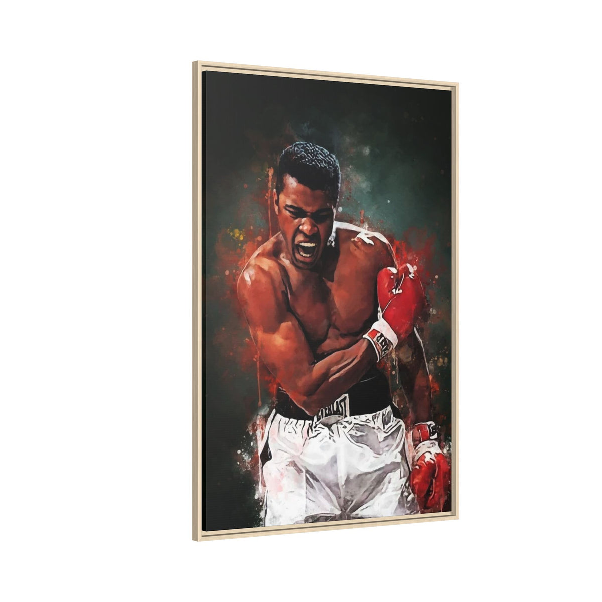 Framed Boxing Canvas Art — Dynamic Fighter Portrait