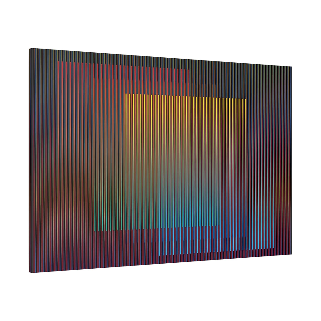 Abstract Geometric Matte Canvas Print — Layered Color Gradient Wall Art