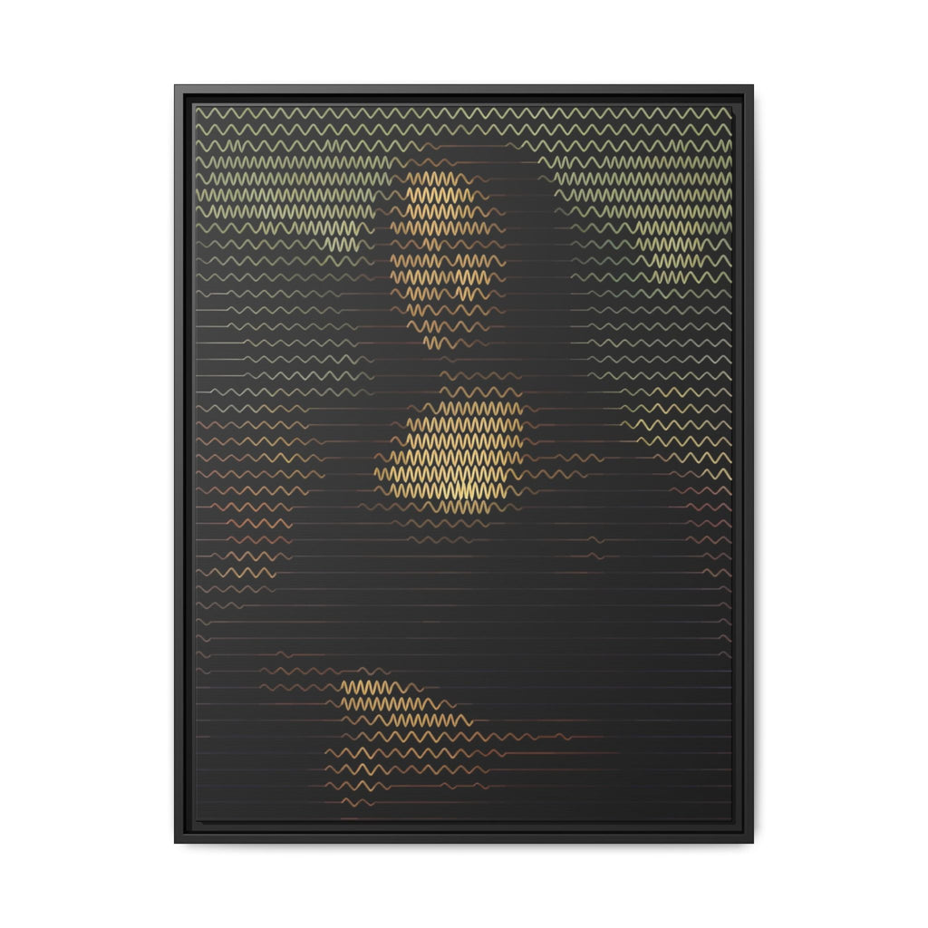 Framed Matte Canvas Art - Wavy Mosaic Mona Lisa Print