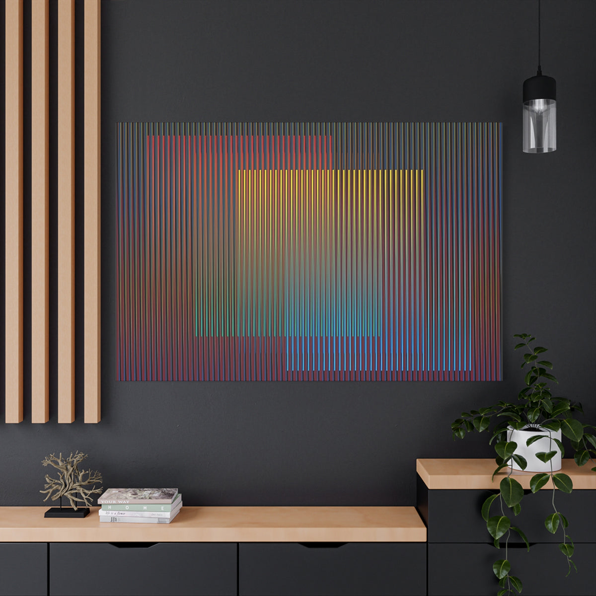 Abstract Geometric Matte Canvas Print — Layered Color Gradient Wall Art