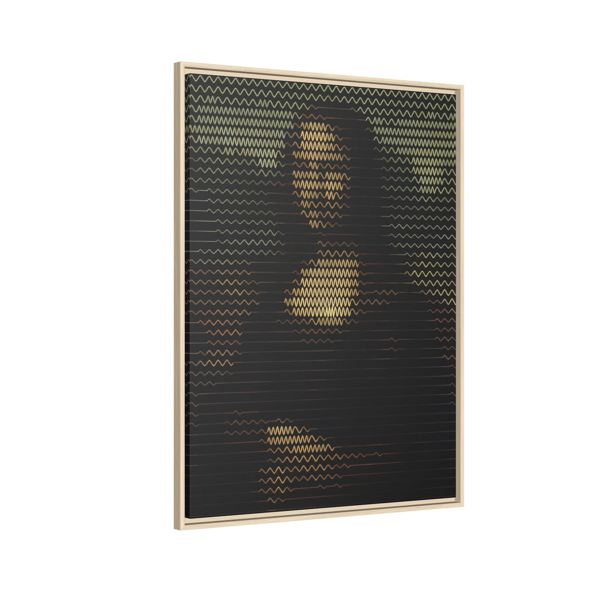 Framed Matte Canvas Art - Wavy Mosaic Mona Lisa Print