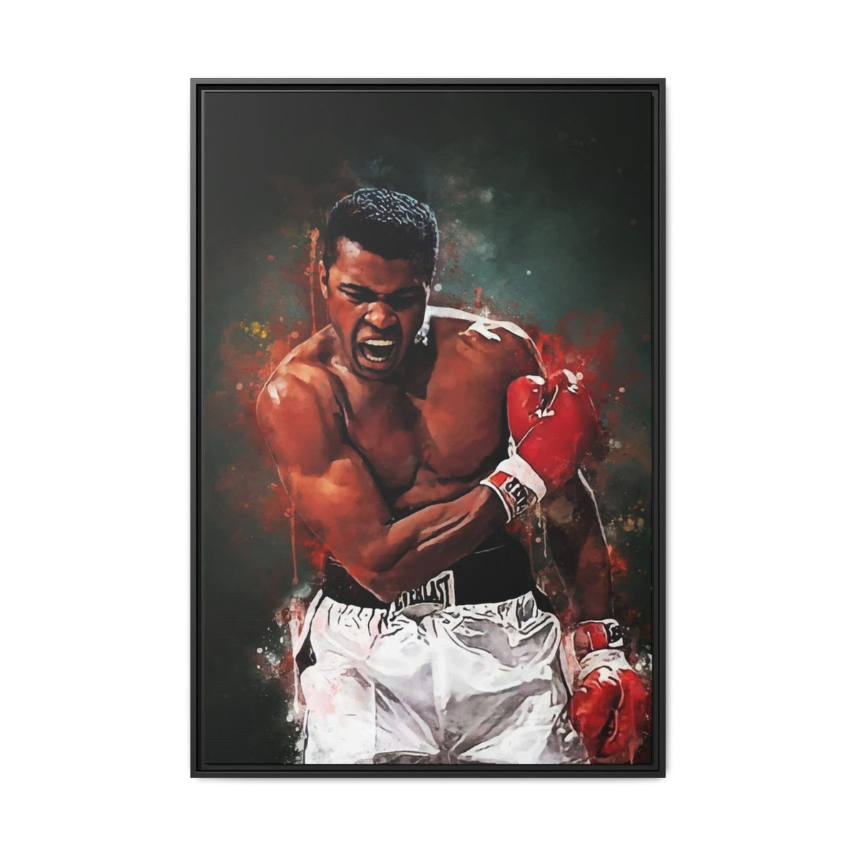 Framed Boxing Canvas Art — Dynamic Fighter Portrait
