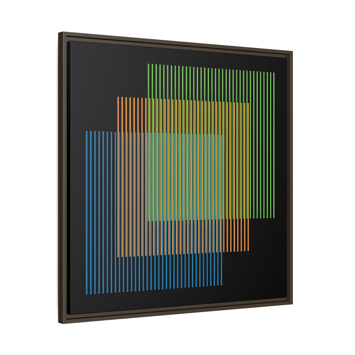 Framed Matte Canvas — Geometric Multi-Color Line Art