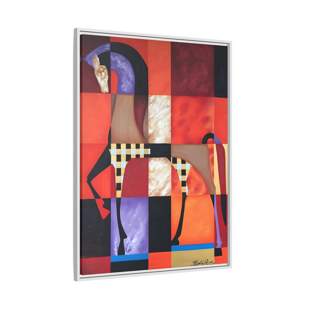Abstract Geometric Horse Matte Canvas Framed Print