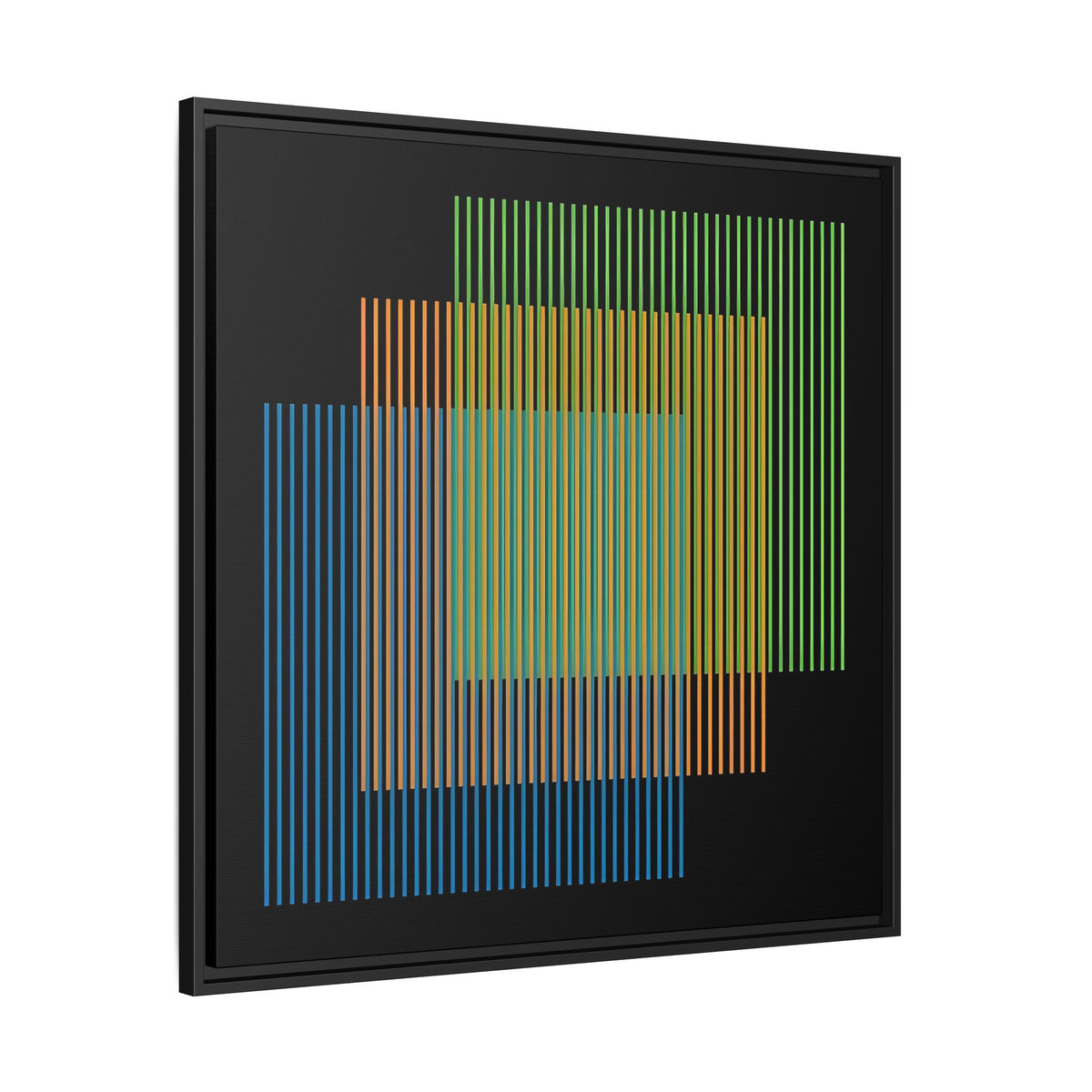 Framed Matte Canvas — Geometric Multi-Color Line Art