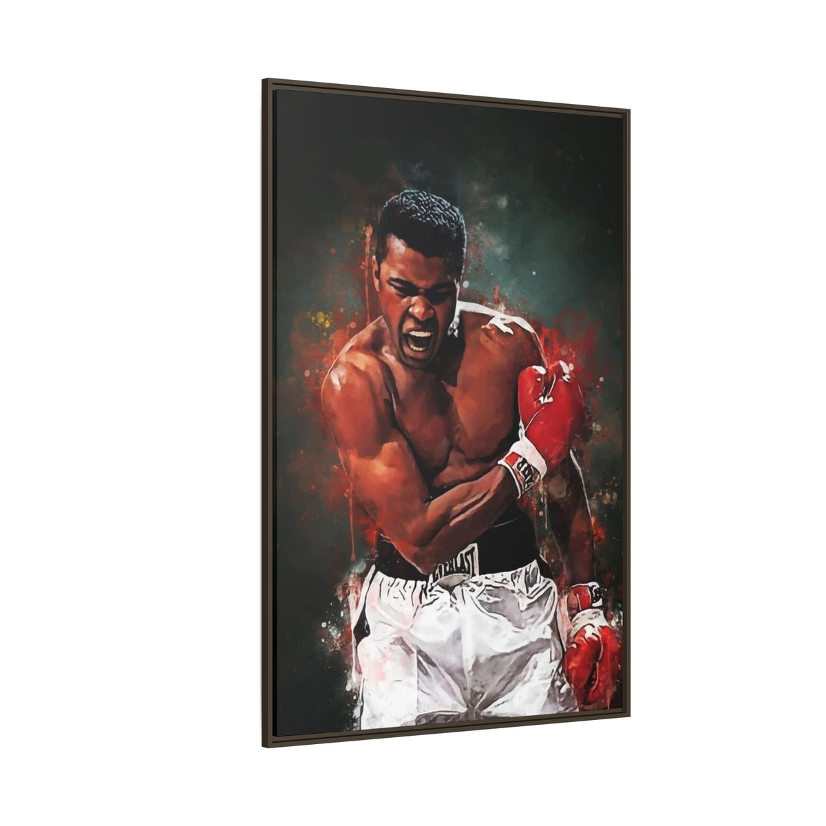 Framed Boxing Canvas Art — Dynamic Fighter Portrait