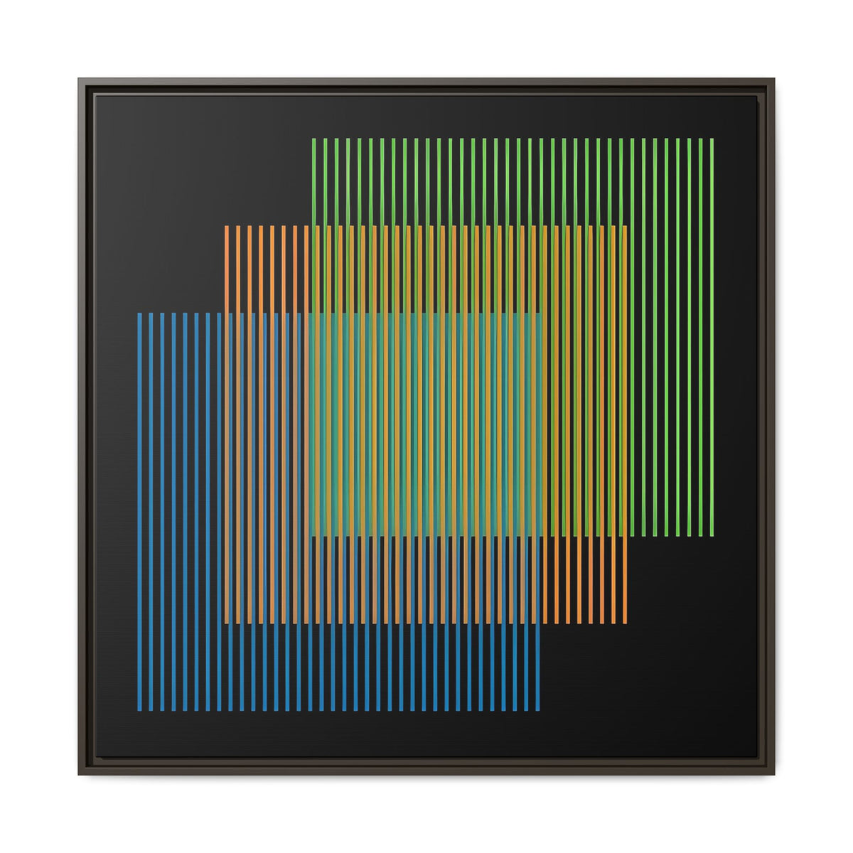 Framed Matte Canvas — Geometric Multi-Color Line Art