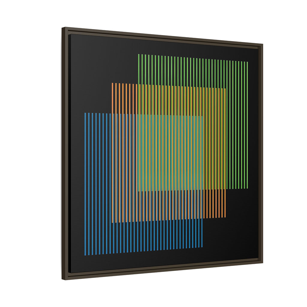 Framed Matte Canvas — Geometric Multi-Color Line Art
