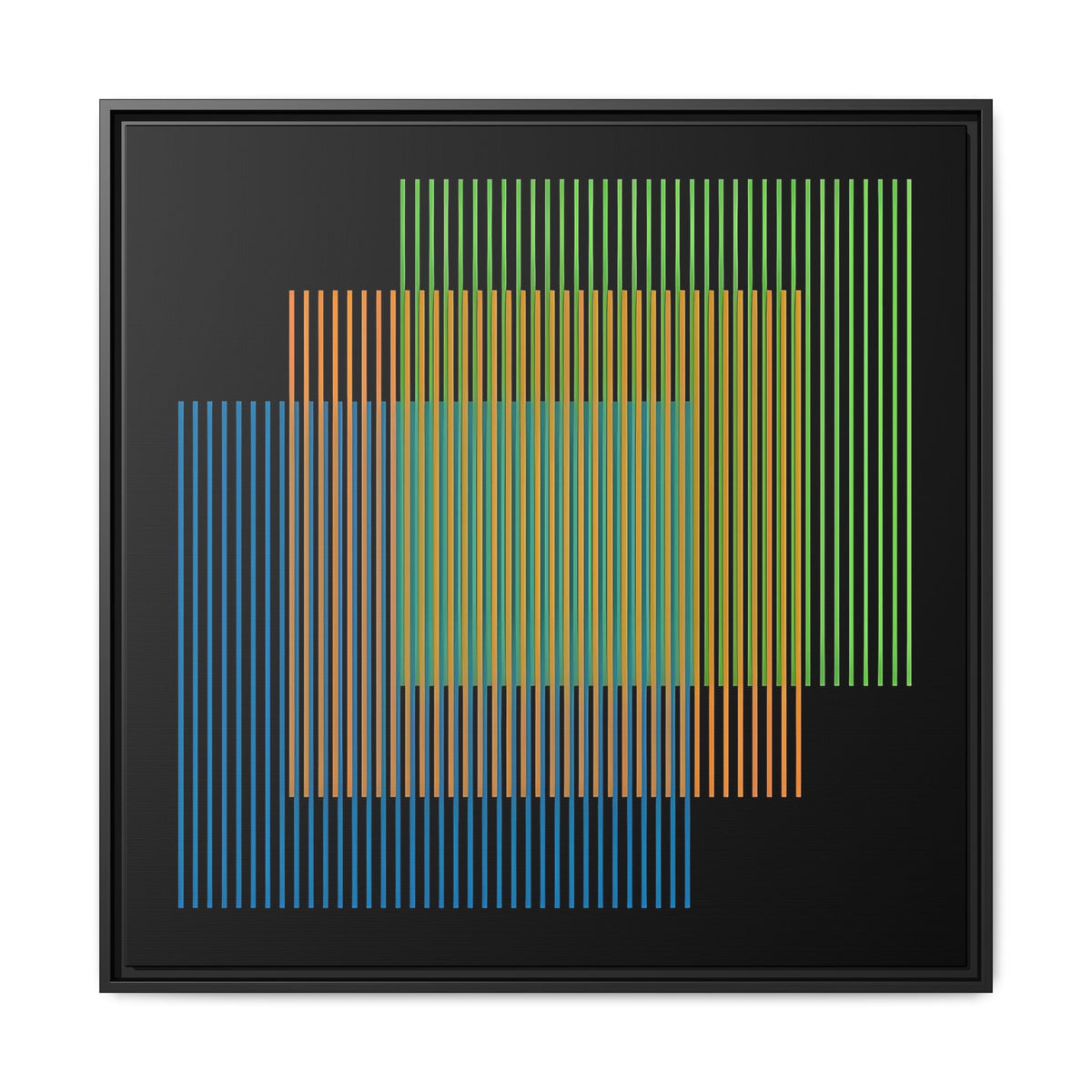 Framed Matte Canvas — Geometric Multi-Color Line Art