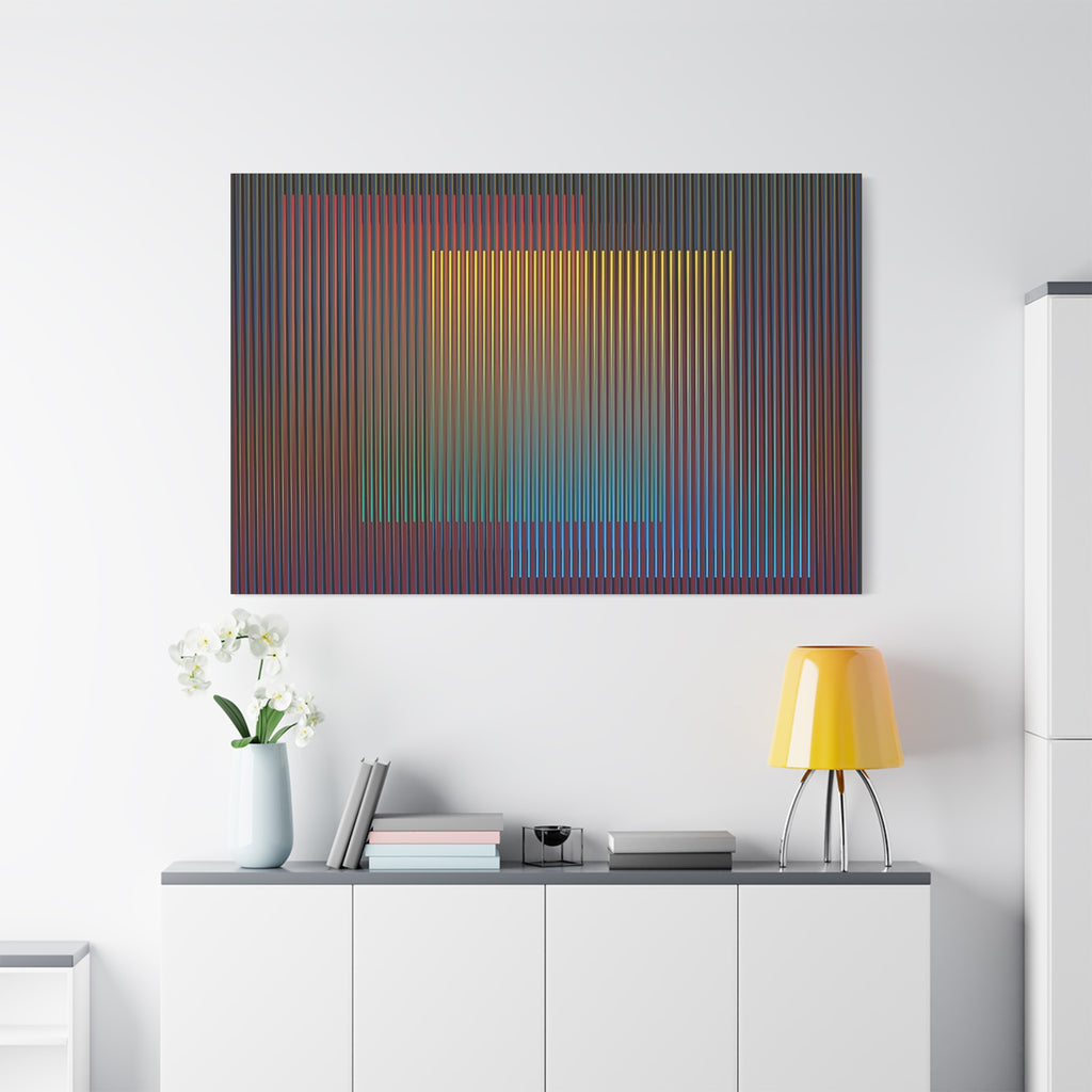Abstract Geometric Matte Canvas Print — Layered Color Gradient Wall Art