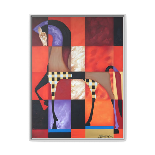 Abstract Geometric Horse Matte Canvas Framed Print